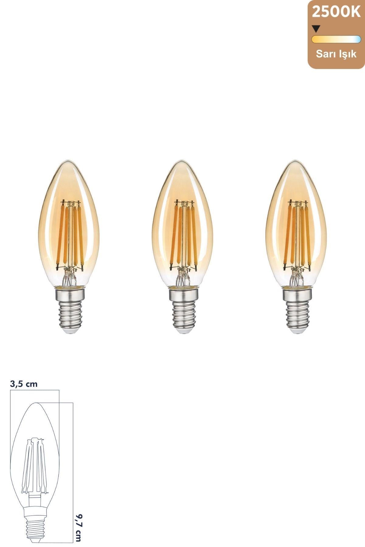 Rustik Led Ampul 6W E14 2500K Gün Işığı 3'lü ERD-34