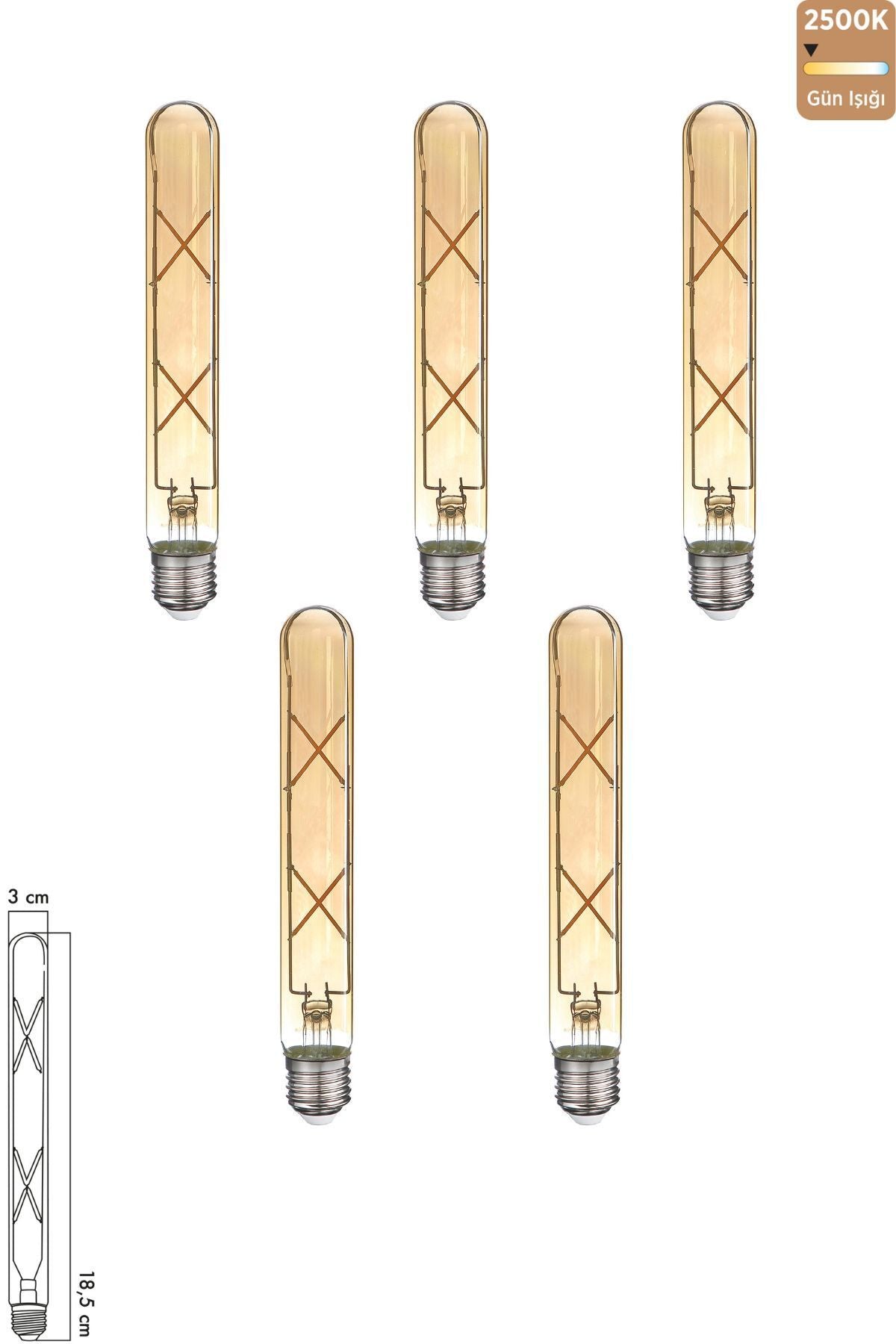 Heka Rustik LED Ampul E27 4W 2500K Gün Işığı 5'li ERD-32