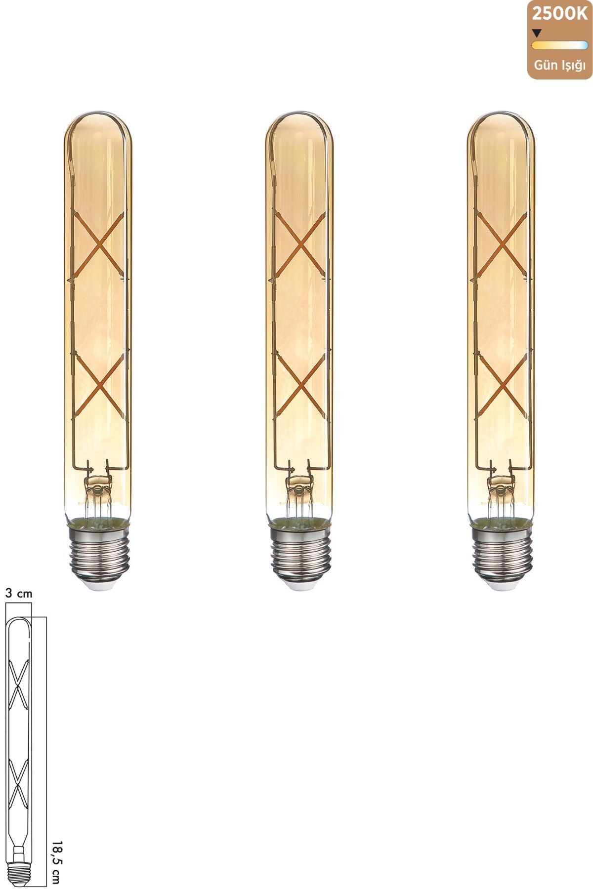 Heka Rustik LED Ampul E27 4W 2500K Gün Işığı 3'lü ERD-32