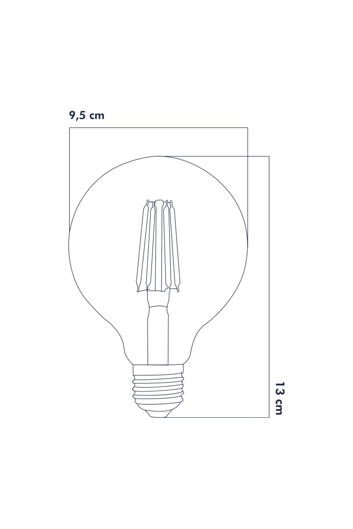 Rustik Led Ampul E27 G95 6W 2500K Gün Işığı 3'lü ERD-82