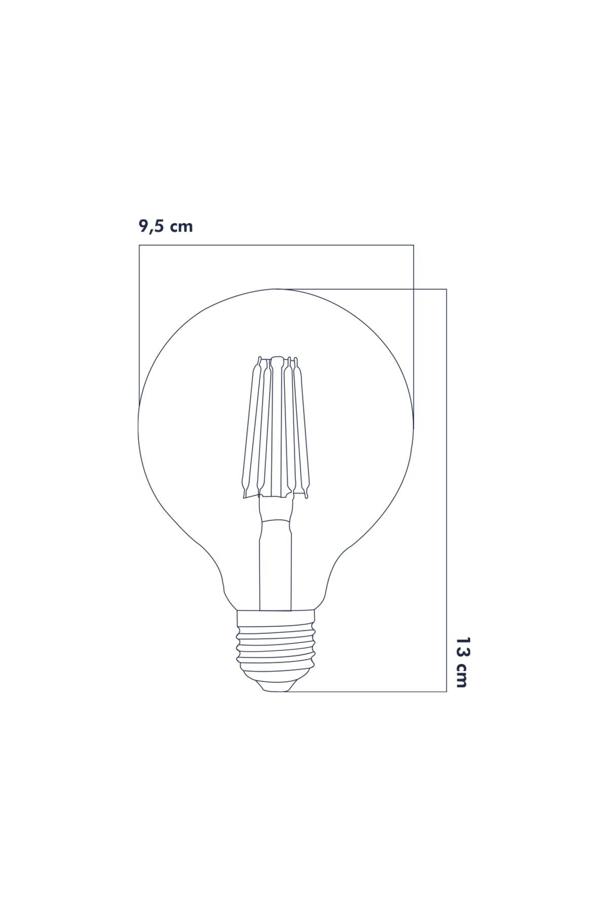 Heka Rustik LED Ampul E27 G95 6W 2700K Gün Işığı 5'li ERD-88
