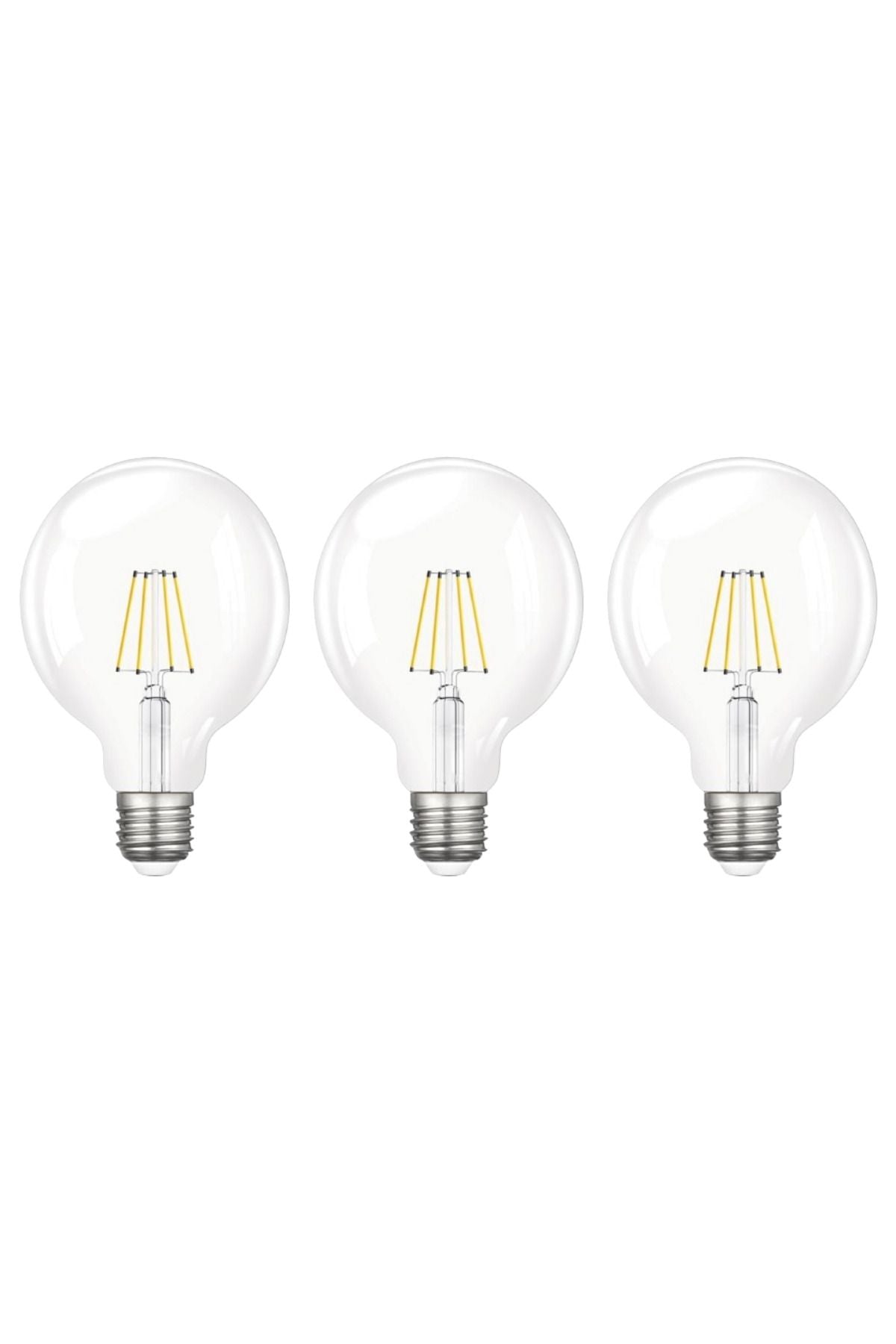 Rustik LED Ampul E27 G95 6W 6500K Beyaz Işık 3'lü ERD-46