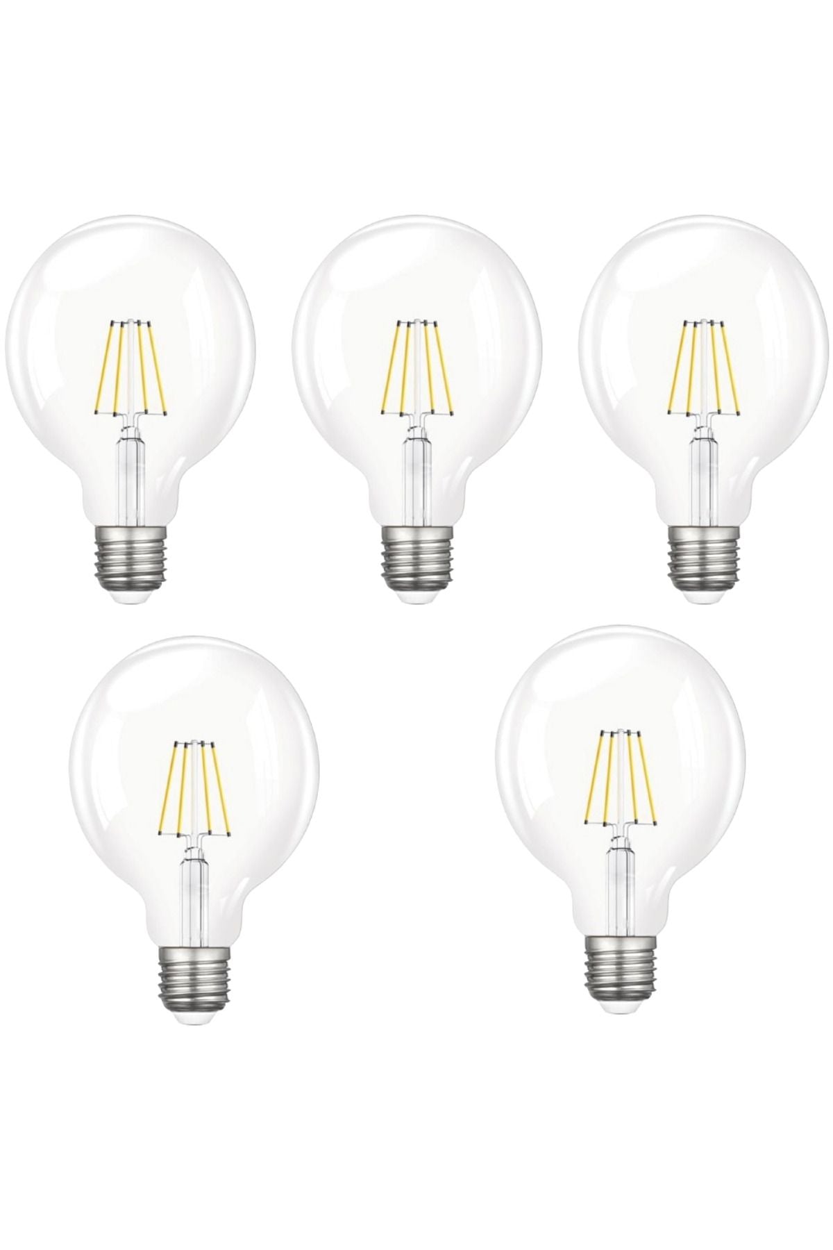 Rustik LED Ampul E27 G95 6W 6500K Beyaz Işık 5'li ERD-46