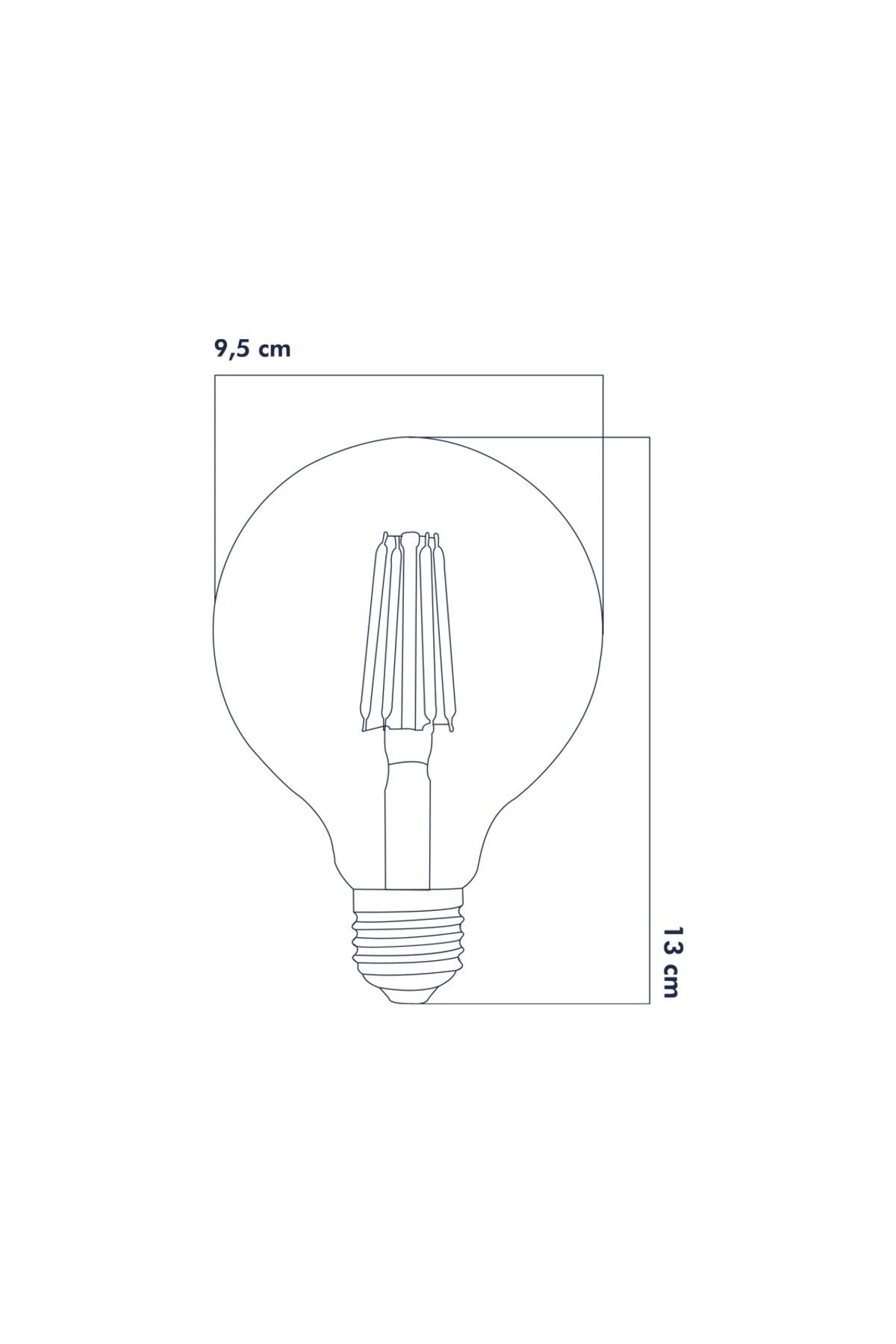 Rustik LED Ampul E27 G95 6W 6500K Beyaz Işık 5'li ERD-46