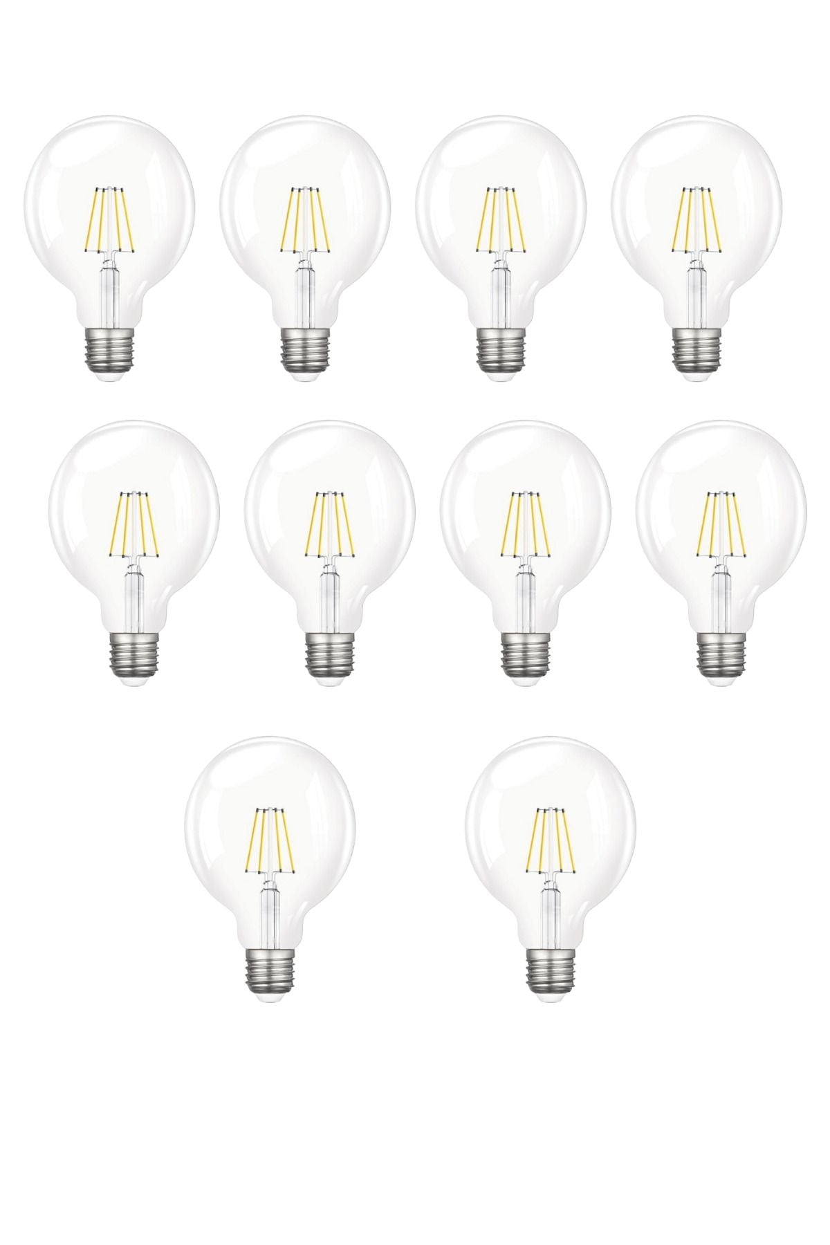 Rustik LED Ampul E27 G95 6W 6500K Beyaz Işık 10'lu ERD-46