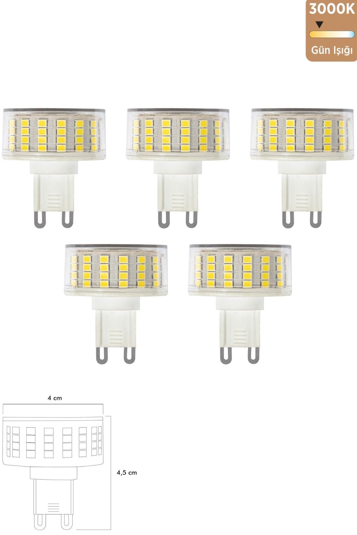 Heka Smd LED Ampul G9 9W 3000K 5'li ERD-270