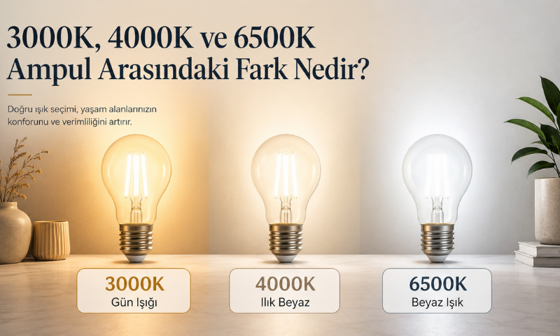 3000K, 4000K ve 6500K Ampul Arasındaki Fark Nedir?