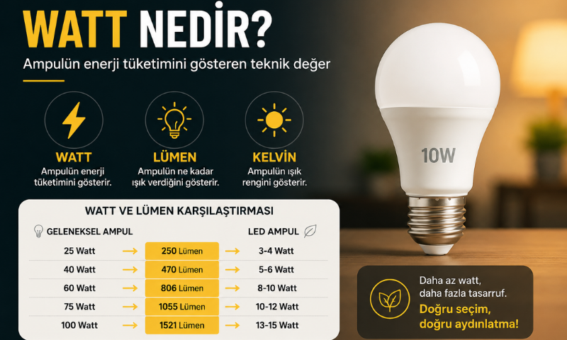 Watt Nedir? Ampulde Watt ve Lümen Arasındaki Fark