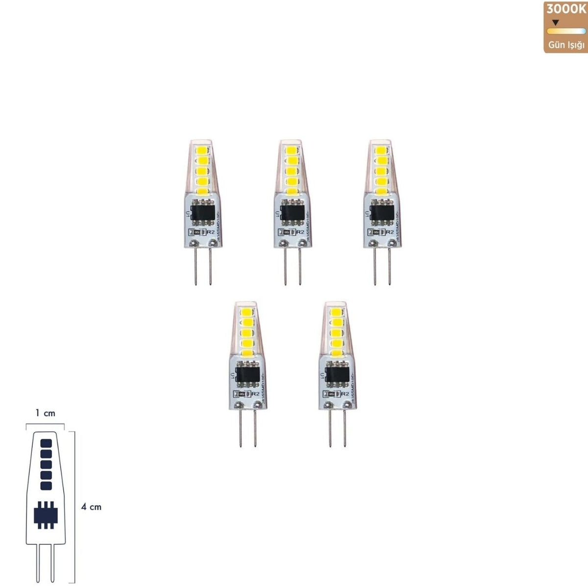Heka 220V Cob LED Ampul 2W G4 3000K Gün Işığı ERD-266 (5'li Paket)