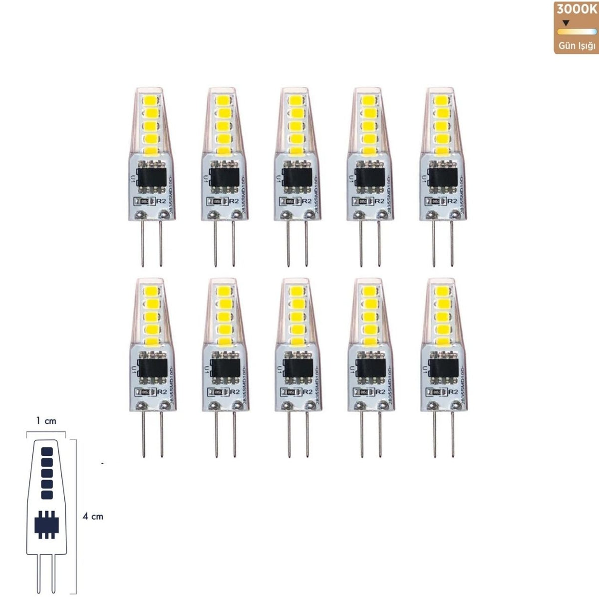 Heka 220V Cob LED Ampul 2W G4 3000K Gün Işığı ERD-266 (10'lu Paket)
