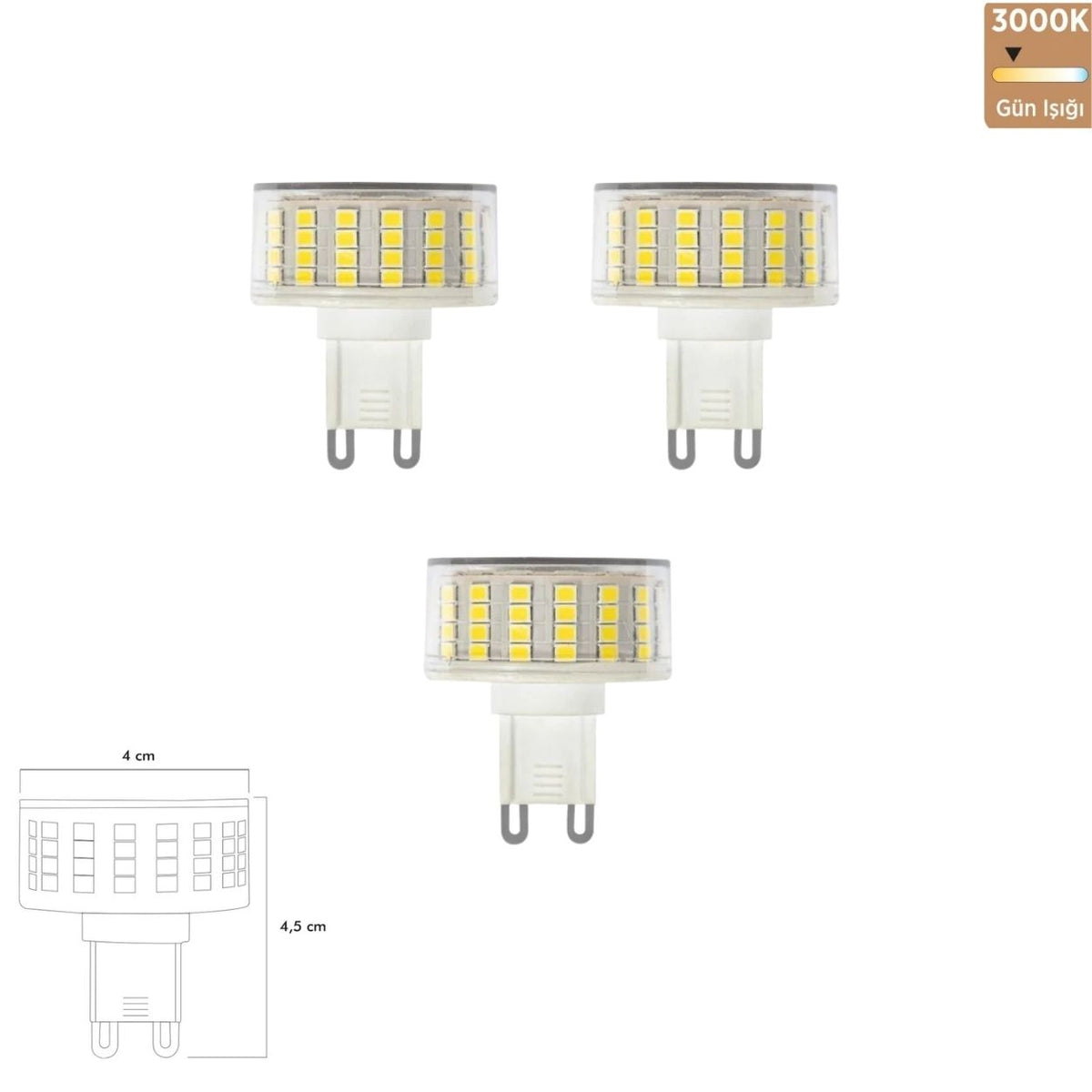 Heka 220V Smd LED Ampul 9W G9 3000K Gün Işığı ERD-270 (3'lü Paket)