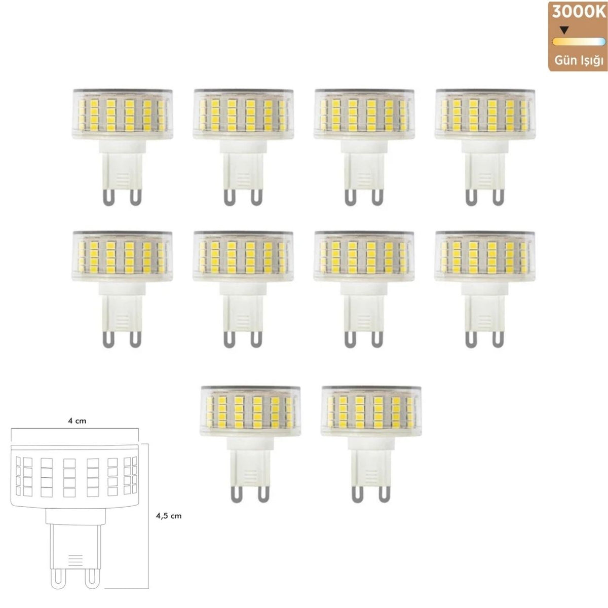 Heka 220V Smd LED Ampul 9W G9 3000K Gün Işığı ERD-270 (10'lu Paket)