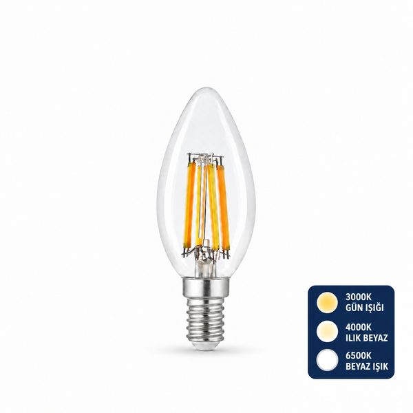 Heka C35 3 Renkli Filament Rustik LED Ampul 6W E14 ERD-260