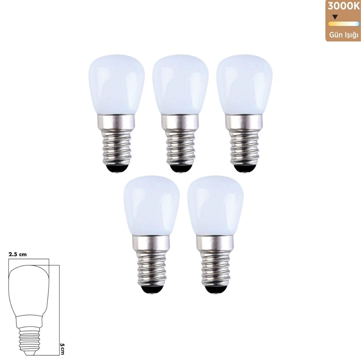 Heka Opal Cam LED Ampul 2W E14 3000K Gün Işığı ERD-290 (5'li Paket)