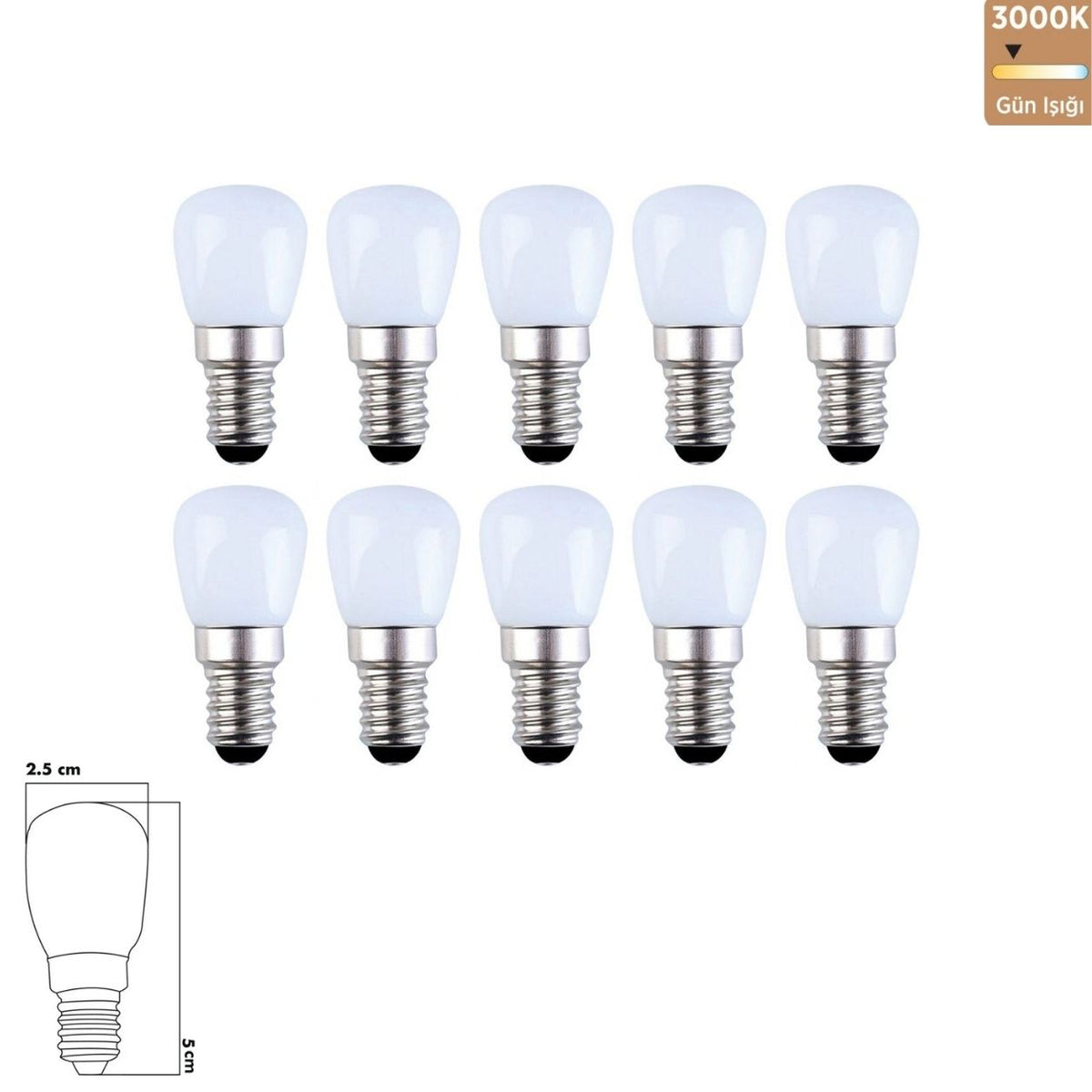 Heka Opal Cam LED Ampul 2W E14 3000K Gün Işığı ERD-290 (10'lu Paket)