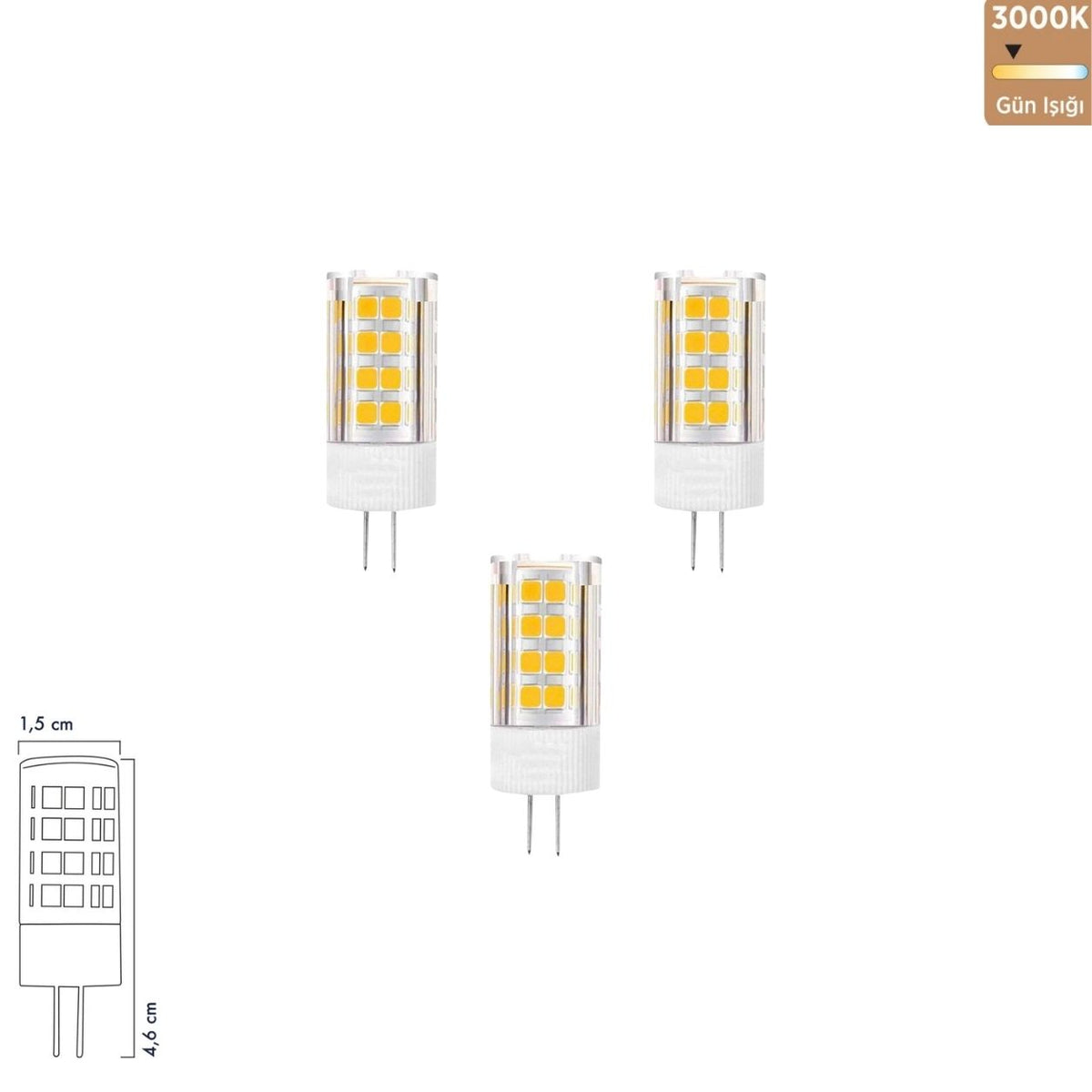 Heka Smd LED Ampul 5W G4 3000K Gün Işığı ERD-267 (3'lü Paket)