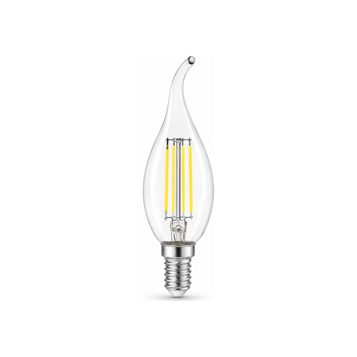 Heka T35 Şeffaf Cam Kıvrık LED Ampul 6W E14 6500K Beyaz Işık ERD-94 Yeni
