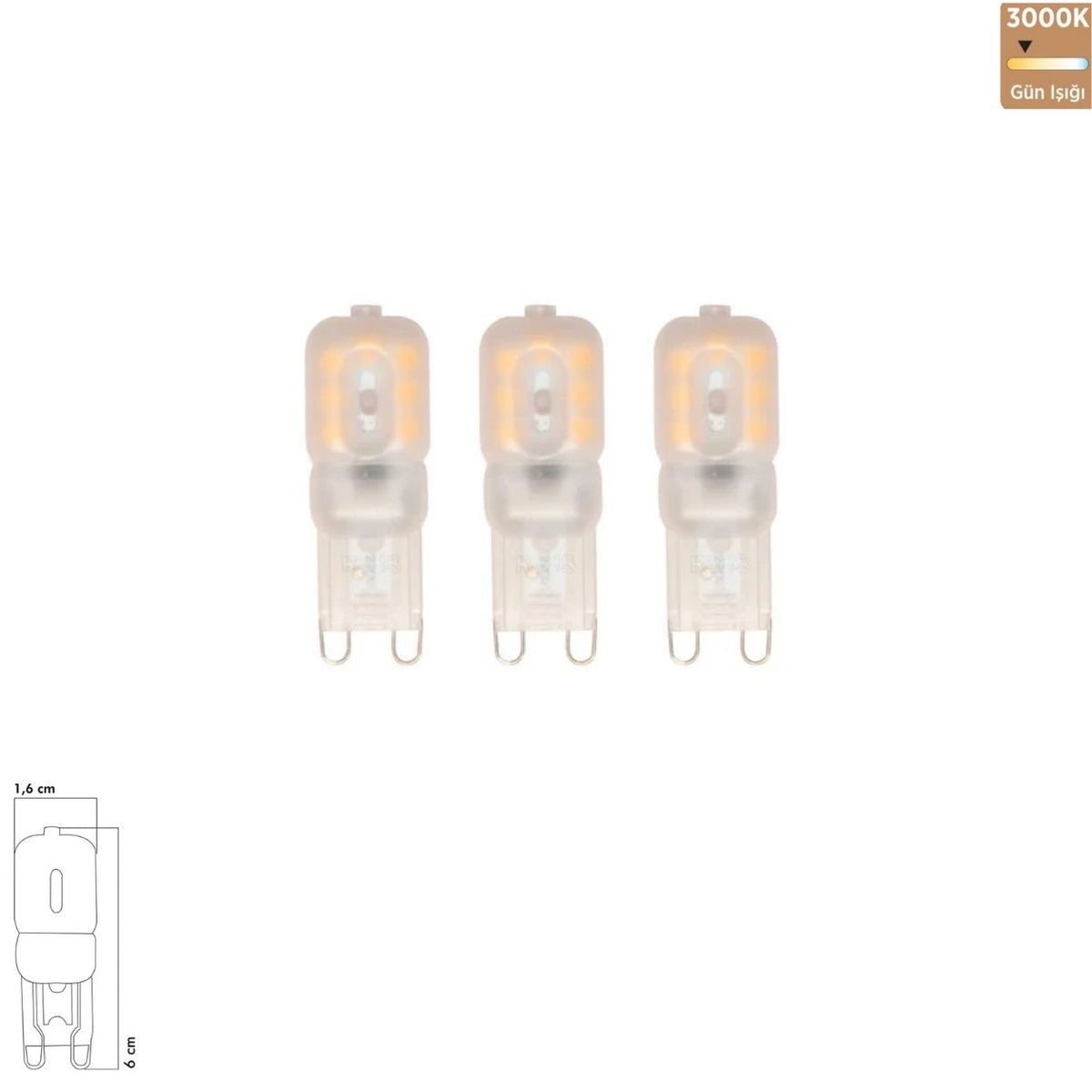 Heka 220V Smd LED Ampul 3W G9 3000K Gün Işığı ERD-263 (3'lü Paket)