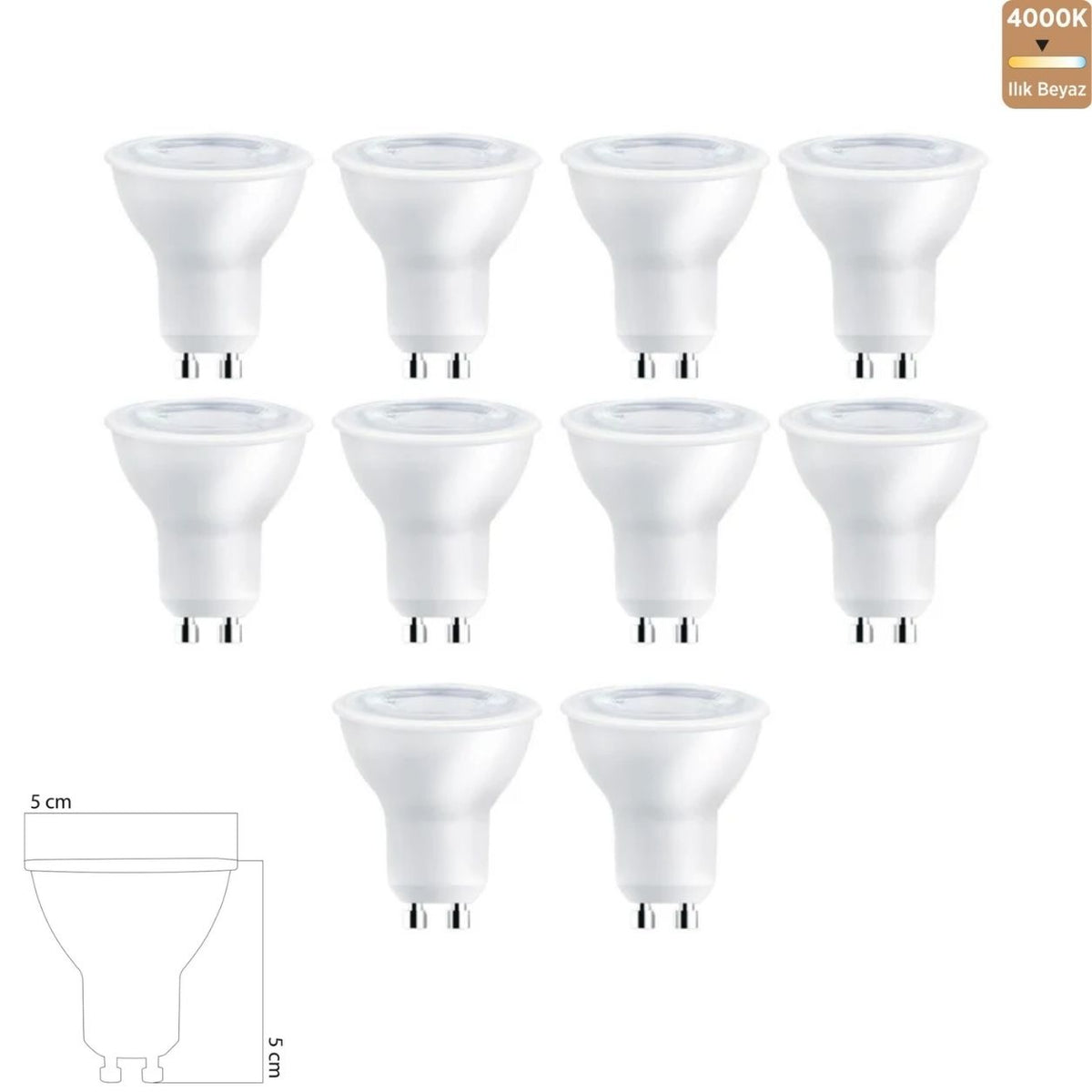 Heka 220V Cob LED Ampul 6W GU10 4000K Ilık Beyaz ERD-285 (10'lu Paket)
