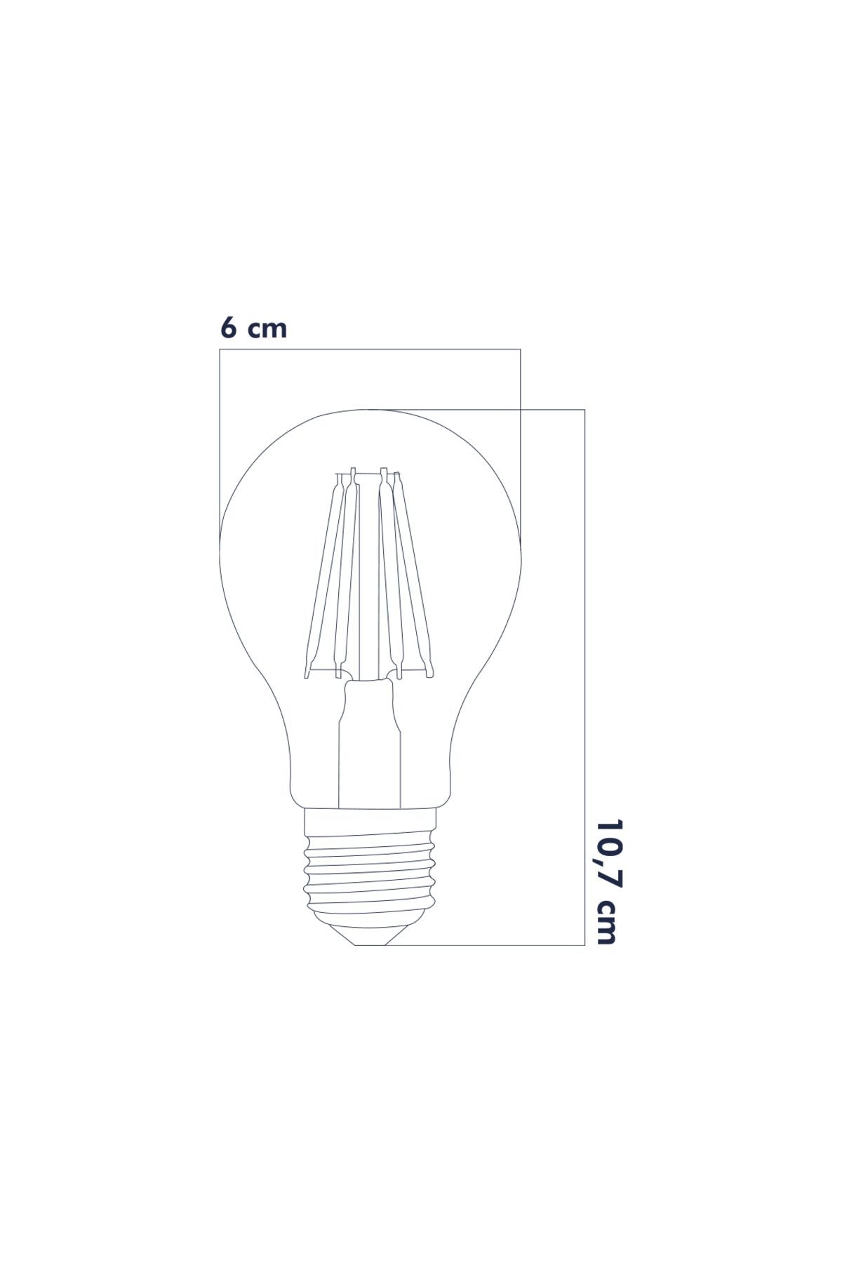 Gün Işığı Şeffaf Cam Led Filament Ampul 4w 3200k E27 5'li ERD-28