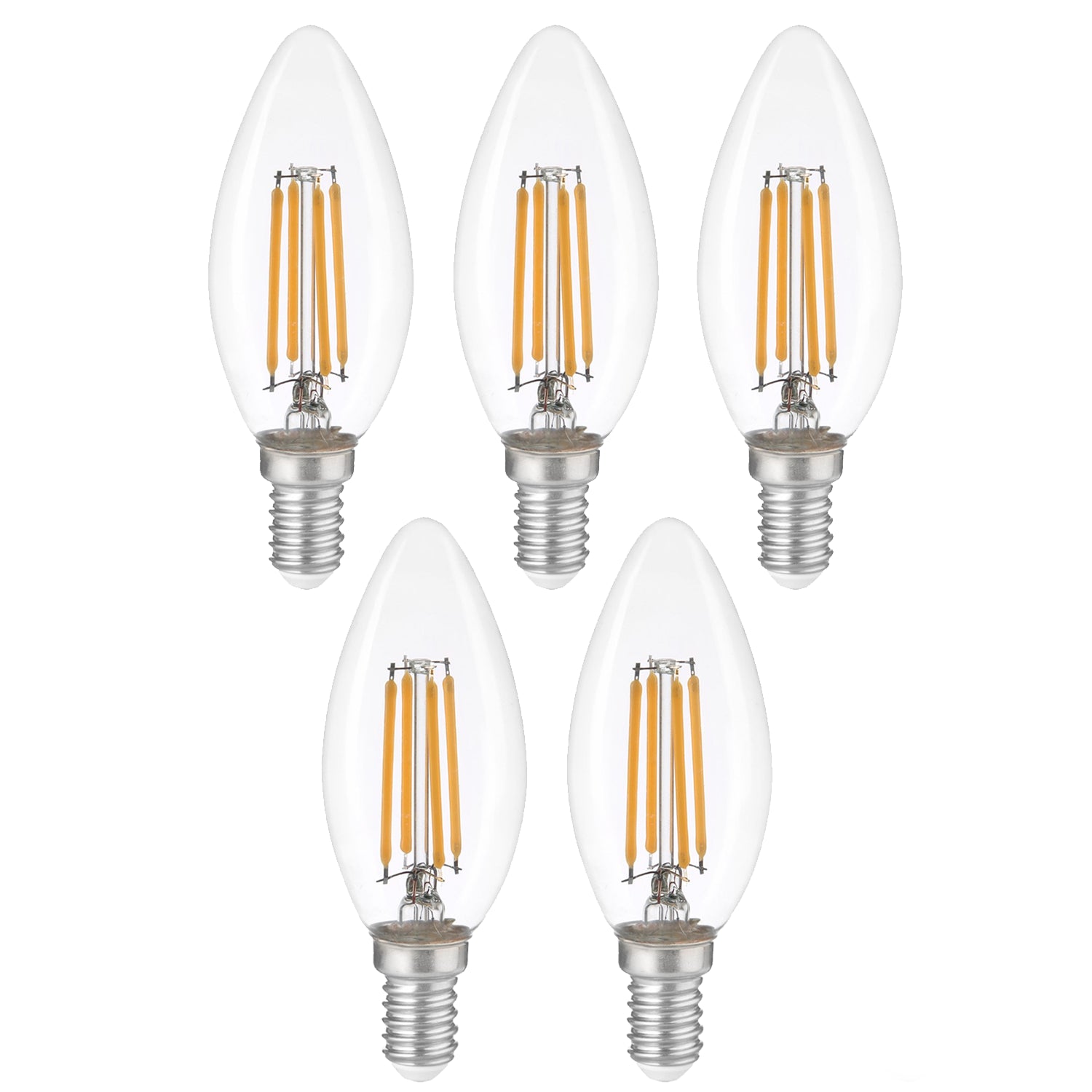 Led Rustik Heka C35 Şeffaf Cam Rustik LED Ampul 8W E14 3000K Gün Işığı ERD-35 (5 ...