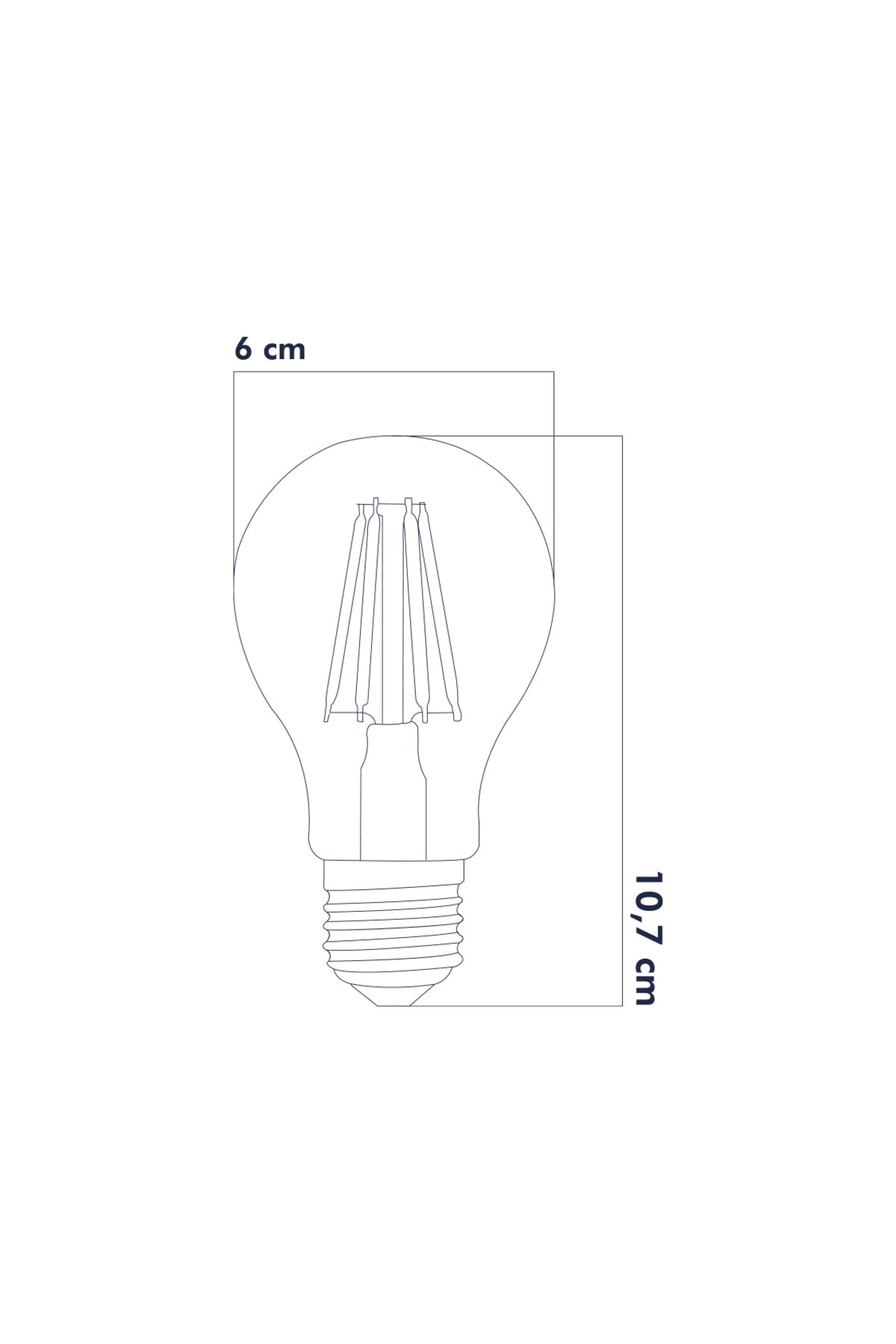 Gün Işığı Şeffaf Cam Led Filament Ampul 4w 3200k E27 3'lü ERD-28