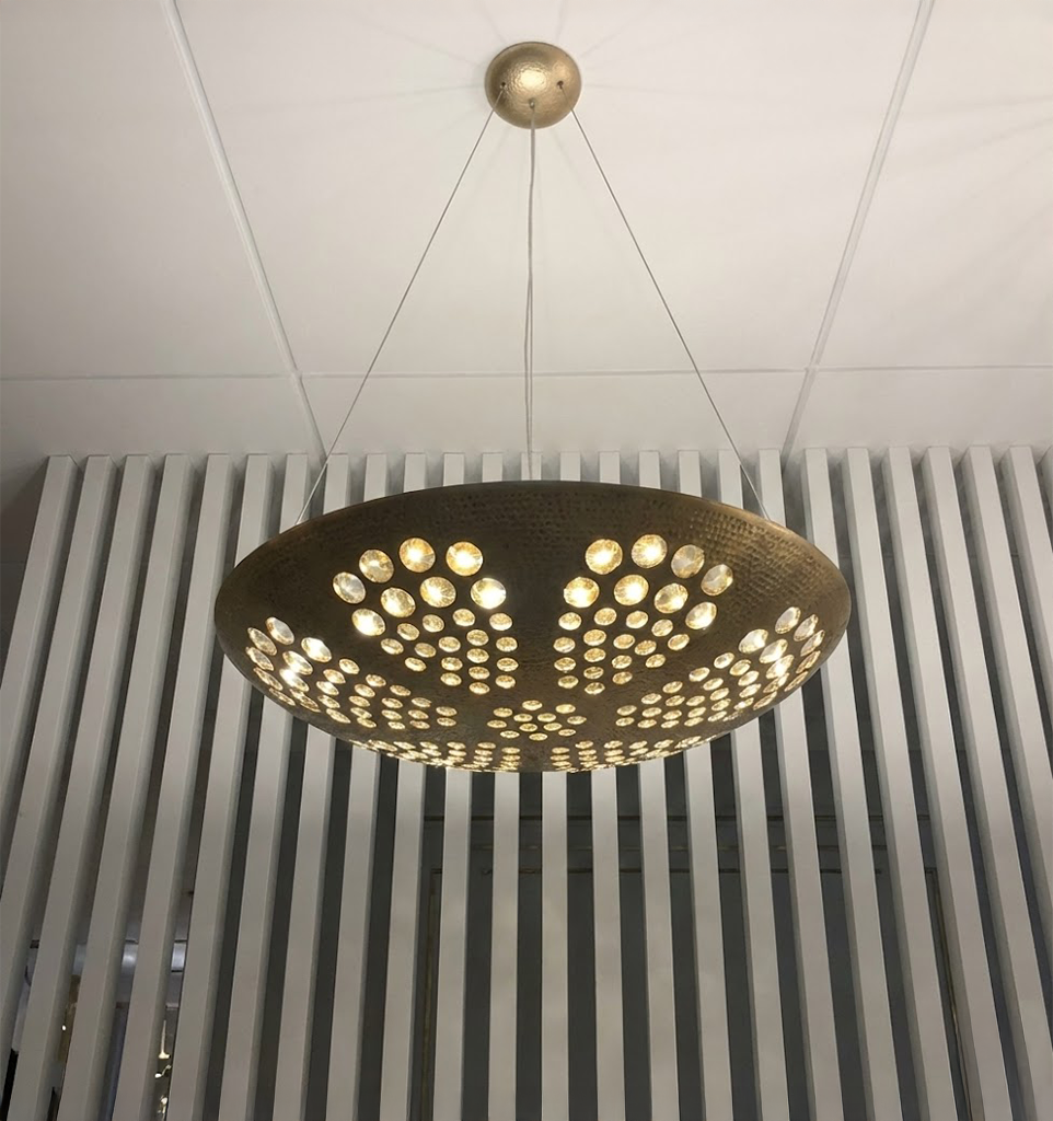 Şabran Pleksi Boncuk Sarkıt Avize 60 cm