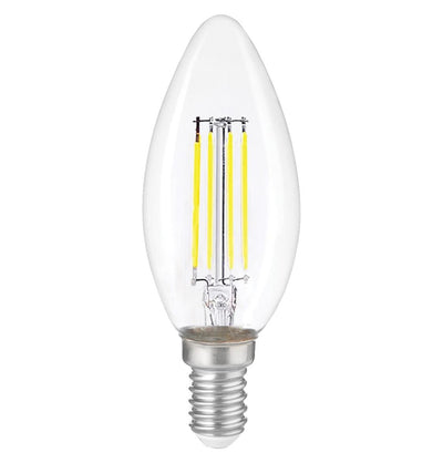 HEKA C35 Şeffaf Cam Düz LED Ampul 6W E14 6500K Beyaz Işık ERD-93